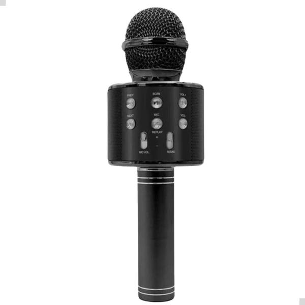 Imagem de Microfone Karaoke Infantil Usb Bluetooth Caixa De Som Preto