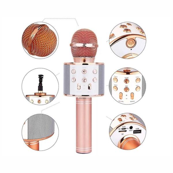 Imagem de Microfone Karaoke Infantil Usb Bluetooth Caixa De Som Rosa