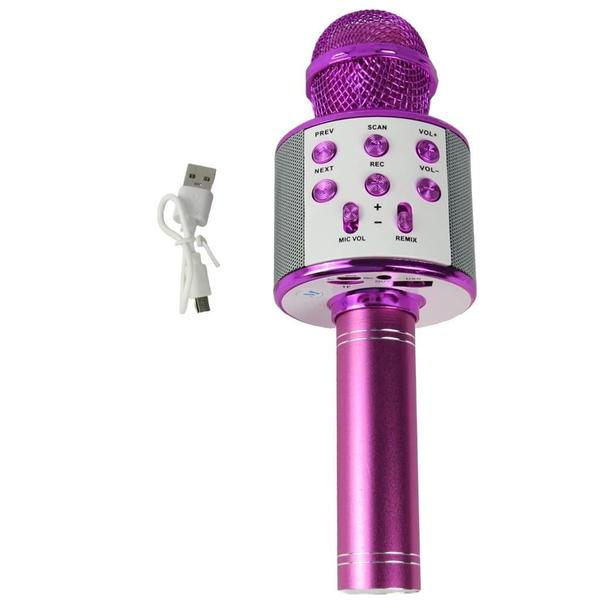 Imagem de Microfone Karaokê Infantil Ws858 Pink Sem Fio Com Bluetooth