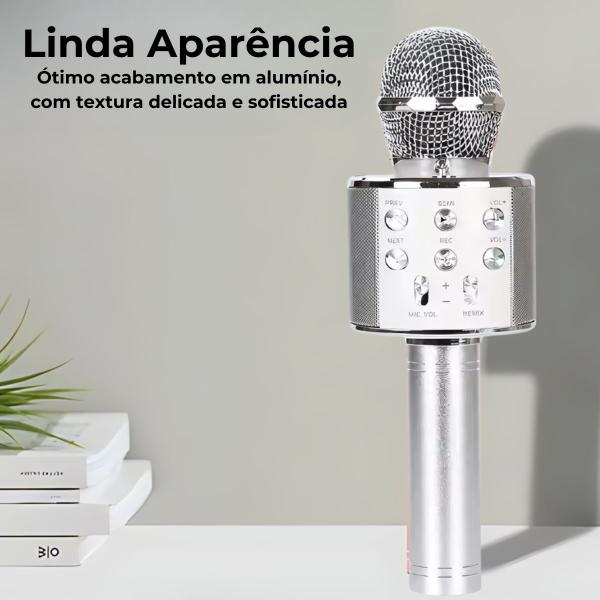 Imagem de Microfone Karaoke Sem Fio Bluetooh Infantil Minimen Mixer