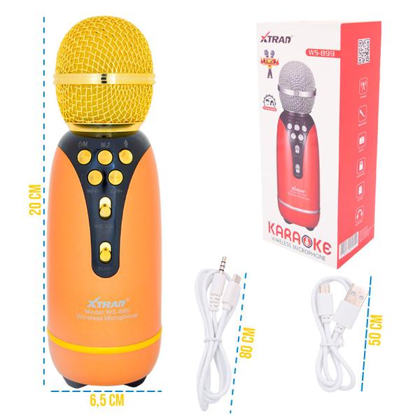 Imagem de Microfone Karaoke Sem Fio USB P2 Voz Grava Bluetooh Reporter