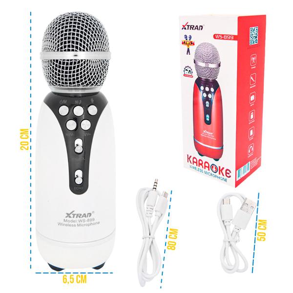 Imagem de Microfone Karaoke Sem Fio USB P2 Voz Grava Bluetooh Reporter