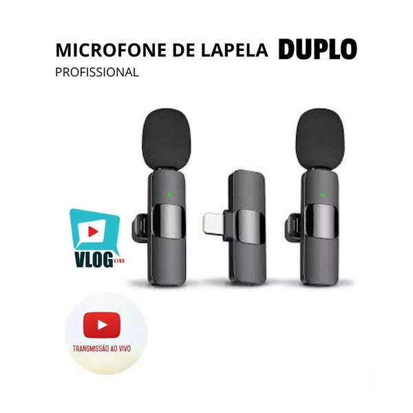 Imagem de Microfone Lapela Duplo Profissional Android PC Phone Tipo-C