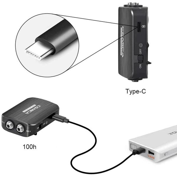 Imagem de Microfone Lapela Duplo Profissional Comica Dual.Lav-D03 STC Condensador TRss 3.5mm/ USB-C para Câmeras e SmartPhones