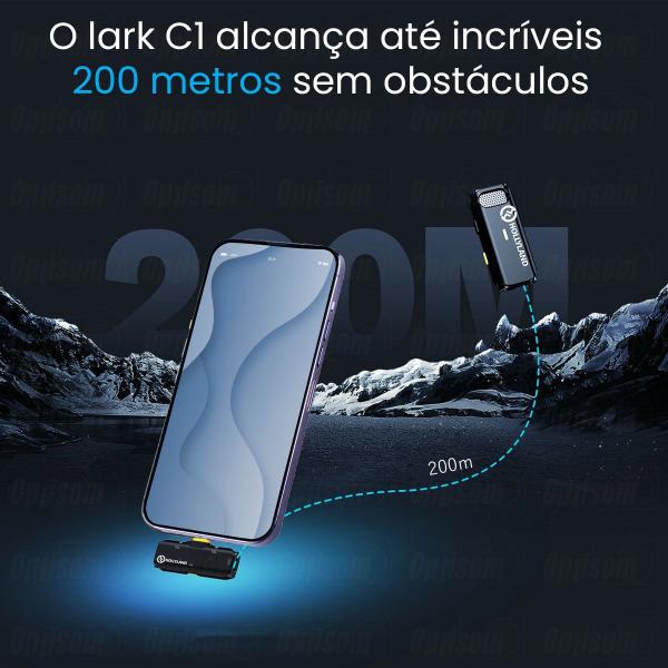 Imagem de Microfone Lapela Duplo Sem Fio Hollyland Lark C1 Para Android Usb-c