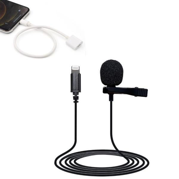 Imagem de Microfone Lapela para iPhone/iPad com Conector Lightning + Extensor 1m