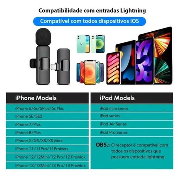 Imagem de Microfone lapela s/ fio para iphone lightning mt2218a