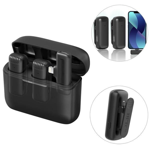 Microfone Lapela Sem Fio Duplo Profissional CompatĂvel iPhone XR 11 12 13 e 14 - Wireless ... Microfone Lapela Sem Fio Duplo Profissional CompatĂvel iPhone XR 11 12 13 e 14 - Wireless ...