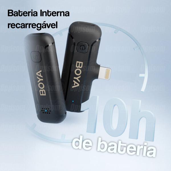 Imagem de Microfone Lapela Sem Fio Para Iphone conector lightning Boya By-wm3t2-d1