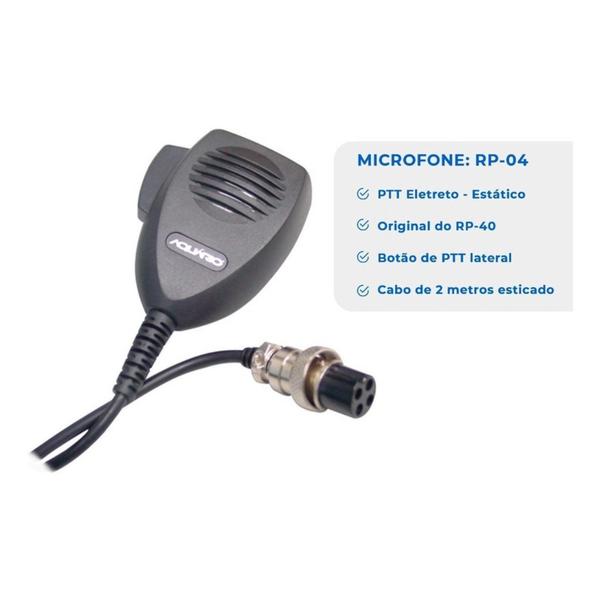 Imagem de Microfone Original do Rádio RP-40 PX 4 pinos RP-04