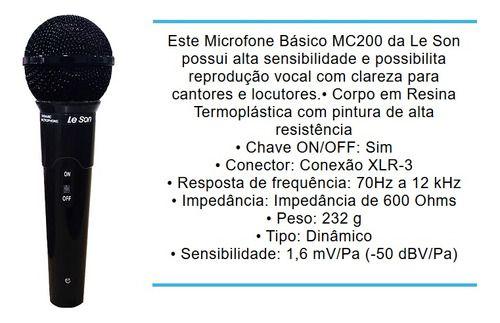 Imagem de Microfone Profissional Fio Le Son Mc200 Cardioide - Preto