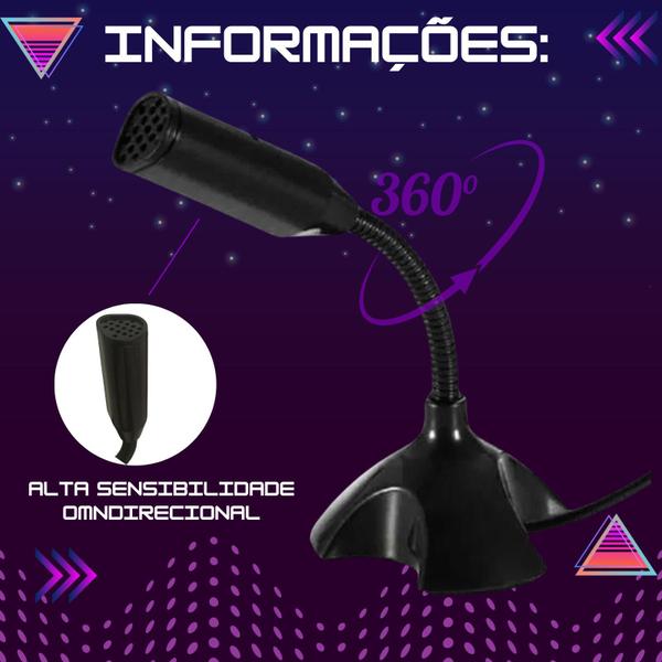 Imagem de Microfone Profissional Para Jogos Games e Trabalhos Com Usb 