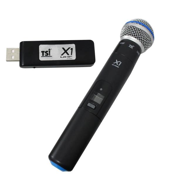 Imagem de Microfone Profissional Sem Fio USB X1 - TSI