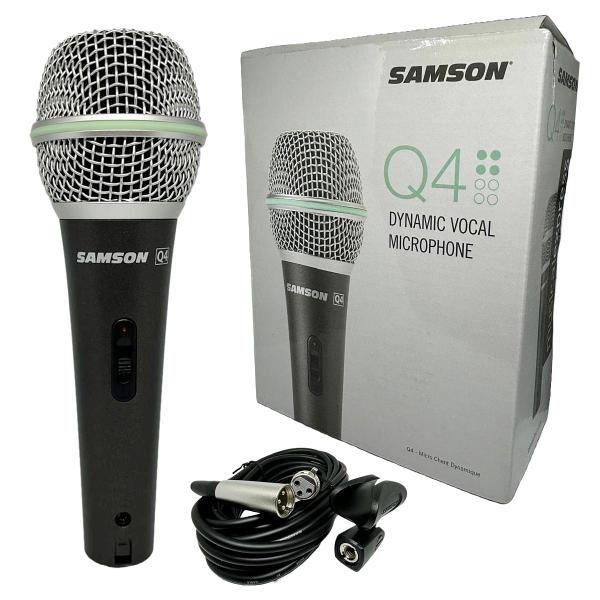 Imagem de Microfone Samson Q4 Profissional c/ chave On-Off + Cabo 3,5m