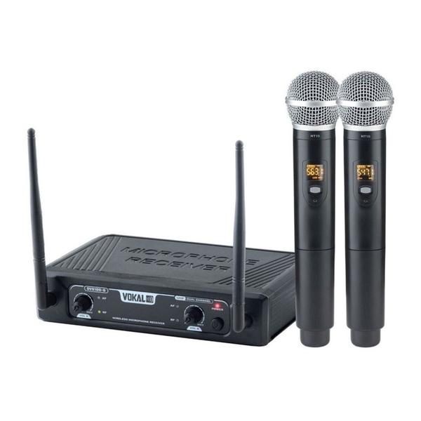 Imagem de Microfone sem fio de mao duplo uhf dvs100dm vokal