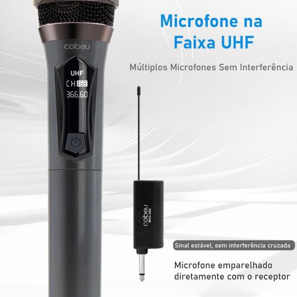 Imagem de Microfone Sem Fio Duplo Profissional Dinâmico Alta Qualidade Recarregável com Excelência sonora