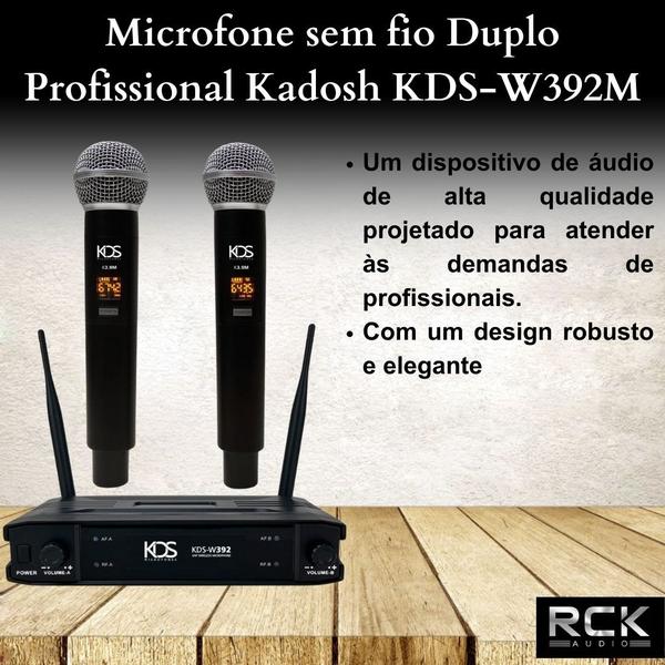 Imagem de Microfone sem fio Duplo Profissional Kadosh KDS-W392M