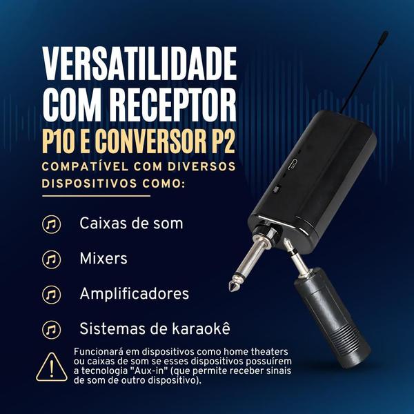 Imagem de  Microfone Sem Fio Duplo Profissional M87 UHF Alta Qualidade de Som Dinâmico Ideal para Karaokê, Igreja, Shows, Palestra, Certificado Anatel