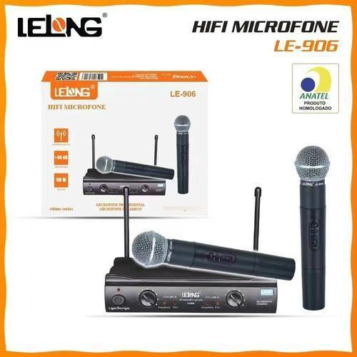 Imagem de Microfone Sem Fio Duplo Uhf Wireless Le-906 Lelong Cor Preto