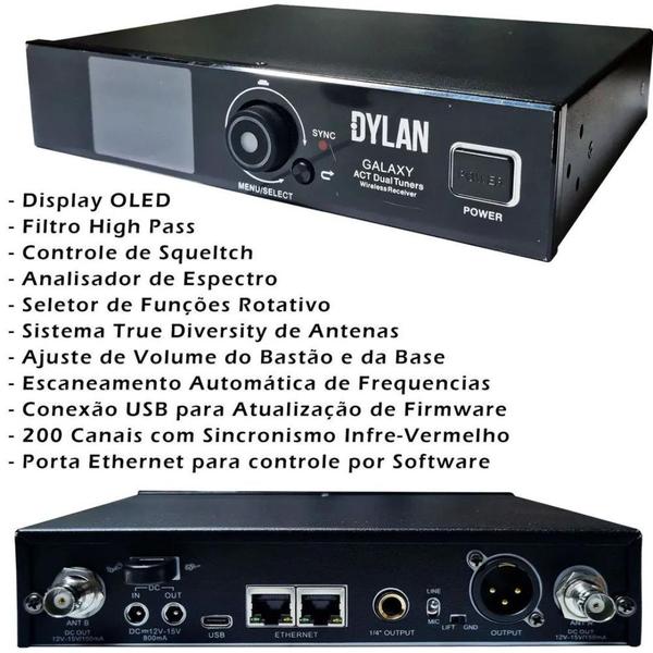 Imagem de Microfone Sem Fio Dylan GX-1 UHF Dinâmico Supercard + Cápsula Condenser