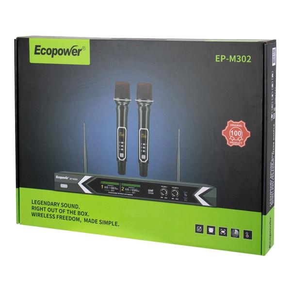 Imagem de Microfone Sem Fio Ecopower EP-M302 - 3.5MM - Bivolt - Preto