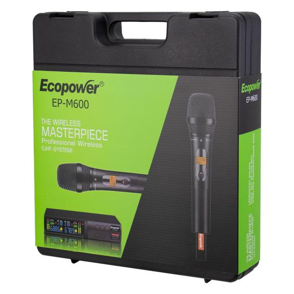 Imagem de Microfone Sem Fio Ecopower EP-M600 - 2 Unidades - Bivolt - Preto