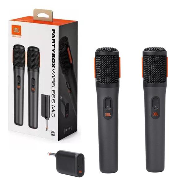 Imagem de Microfone Sem Fio, JBL PartyBox Wireless Mic 2 unidades Preto