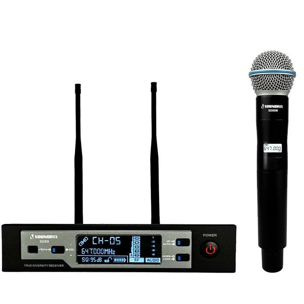 Imagem de Microfone Sem Fio Profissional UHF SD-80M - Soundrix