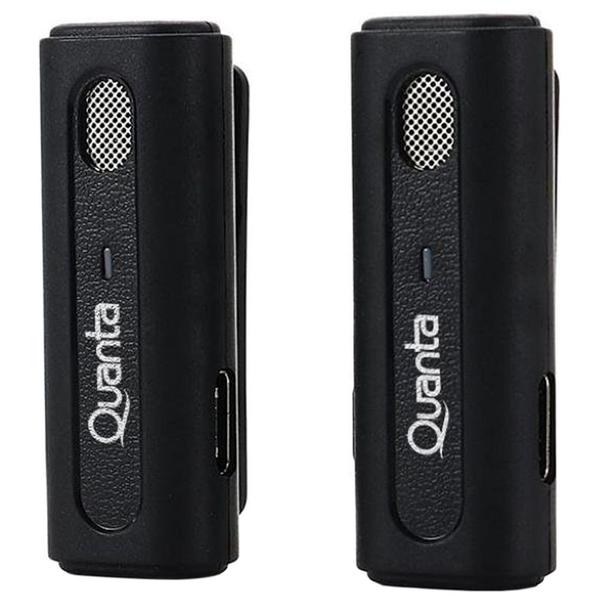 Imagem de Microfone Sem Fio Quanta QTMDM20 - USB Tipo C - para Celular - Preto - Caixa Dan