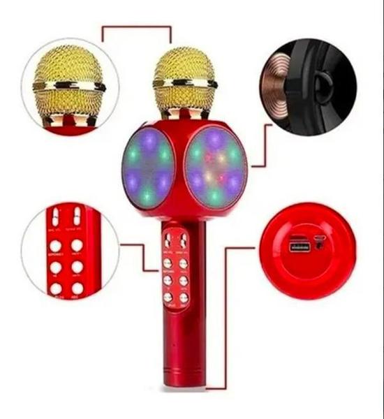 Imagem de Microfone Speaker Karaoke Usb Led Bluetooth