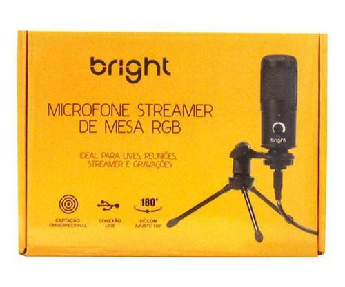 Imagem de Microfone Streamer De Mesa Rgb Bright Conexão Usb Cor Preto