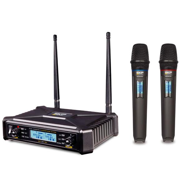 Imagem de Microfone Uhf-600 Duplo De Mão Multifrequência Sem Fio Sauhf600pro