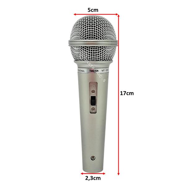 Imagem de Microfone Unidirecional Dinâmico Com Fio Profissional Alta Durabilidade MT1018