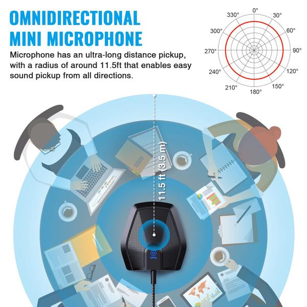 Imagem de Microfone USB p/ videoconferência e gravação c/ alta qualidade e compatibilidade Windows/Mac