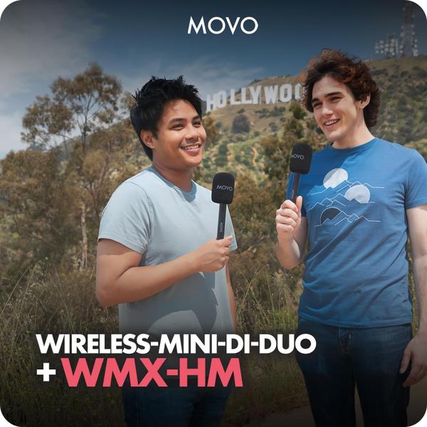 Imagem de Microfones de lapela sem fio Movo Wireless Mini DI Duo