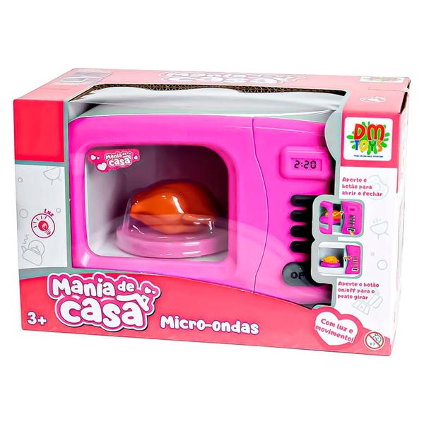 Imagem de Microondas Cozinha Infantil Com Luz Prato Giratório Mania De Casa Dm Toys