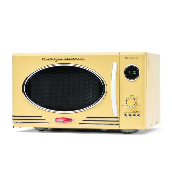 Imagem de Microondas Nostalgia Retro 0,9 pés cúbicos 800 W com 12 configurações - amarelo