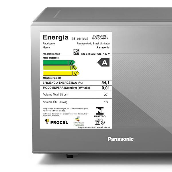 Imagem de Microondas Panasonic Dupla Refeição 27L Prata - ST55LMRU