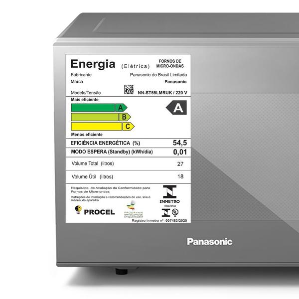 Imagem de Microondas Panasonic Dupla Refeição 27L Prata - ST55LMRU