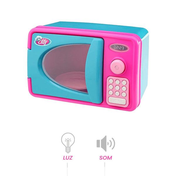 Imagem de Microondas Usual Brinquedos com Luz a Som - Azul/rosa