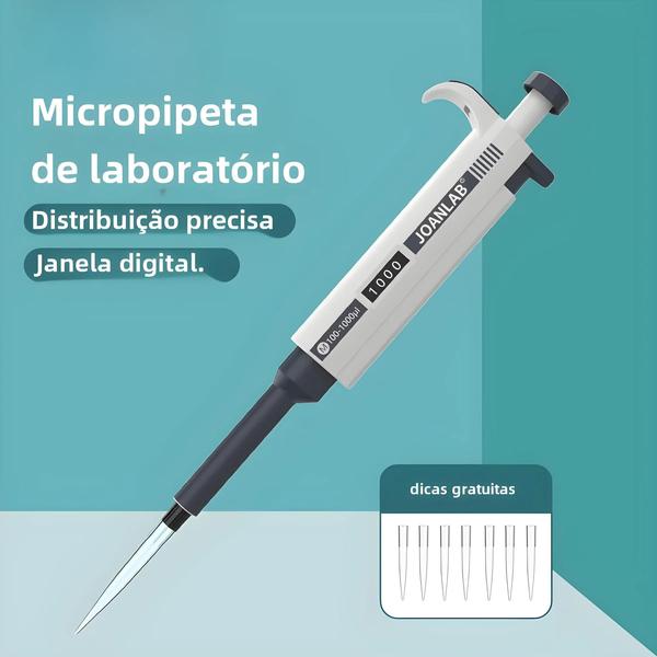 Imagem de Micropipeta Digital Ajustável Joanlab - Com Pontas para Laboratório de Química