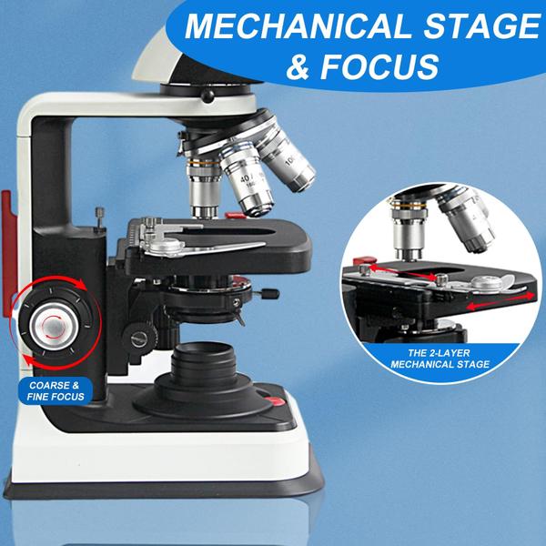 Imagem de Microscópio composto Wevision 40X-2500X com ampliação dupla de potência