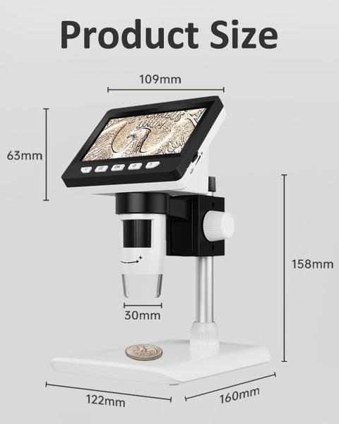 Imagem de Microscópio de moedas Aopick LCD Digital com ampliação de 1000X