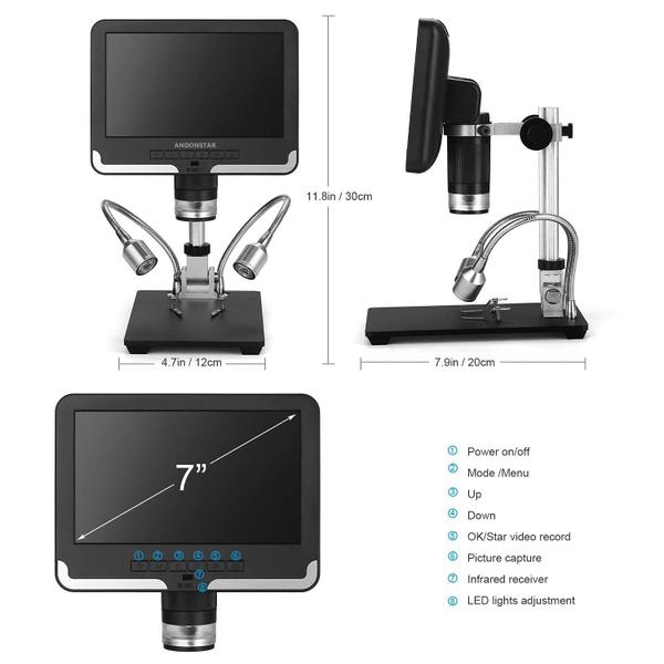 Imagem de Microscópio digital LCD Andonstar AD206 200X com ampliação