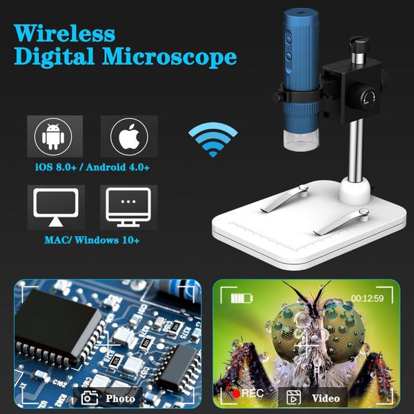 Imagem de Microscópio digital sem fio KMDES 50X-1000X com ampliação