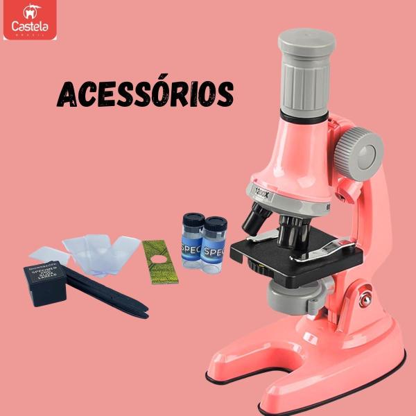 Imagem de Microscópio Infantil Óptico Brinquedo Educativo Rosa Castela