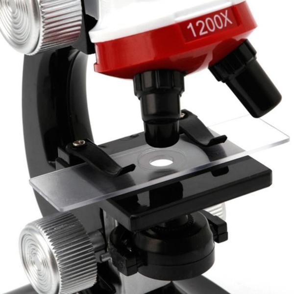 Imagem de Microscópio monocular biológico 1200x 400x 100x led crianças