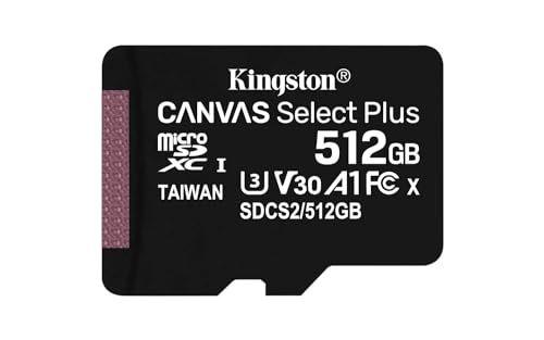 Imagem de MicroSDXC Canvas Select Plus Kingston 512GB e 100MB/s Leia A