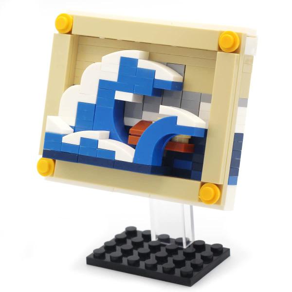 Imagem de MIKEMENG Kanagawa MOC Building Blocks Set, compatível com Lego Building Set, brinquedos famosos de pinturas de arte, tijolos de brinquedo clássicos educacionais, brinquedos de presente STEM para crianças meninas meninos