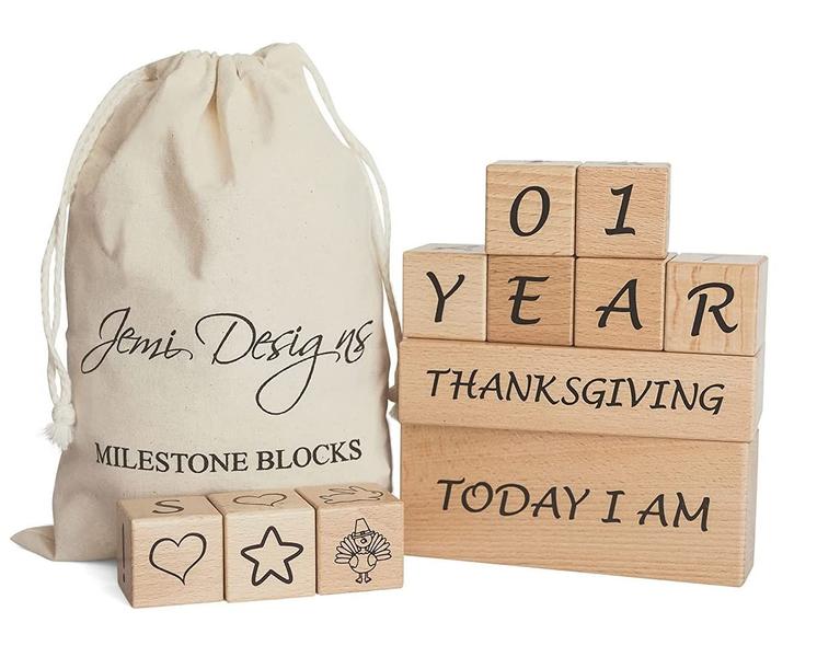 Imagem de Milestone Blocks Jemi Designs Baby Photography Props Wood